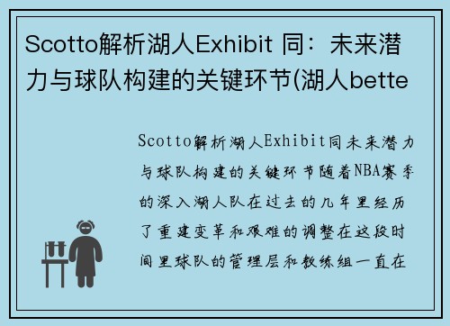Scotto解析湖人Exhibit 同：未来潜力与球队构建的关键环节(湖人better)